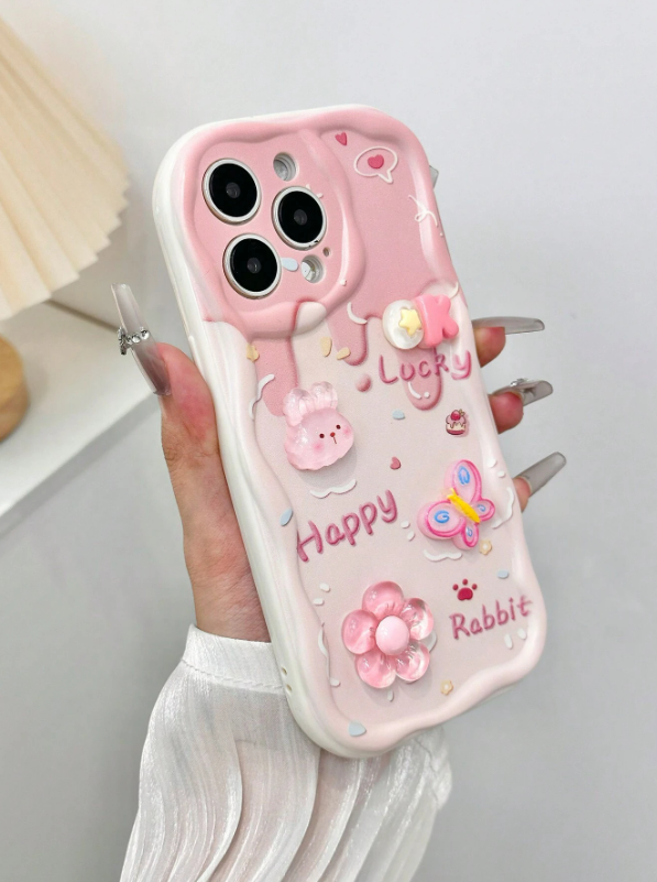 Teddy Bear with Chain Holographic Case (IPHONE 14 PRO MAX)