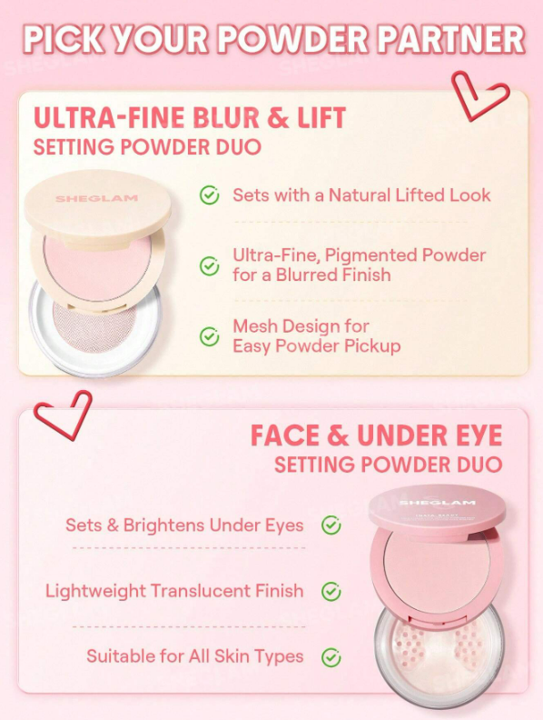 SHEGLAM Insta-Ready Ultra-Fine Blur & Lift Setting Powder Duo