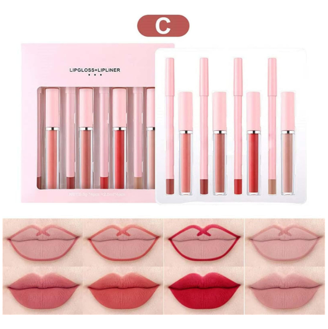 Dragon ranee Set of 4 Mattes Lipstick With 4 Lipliners